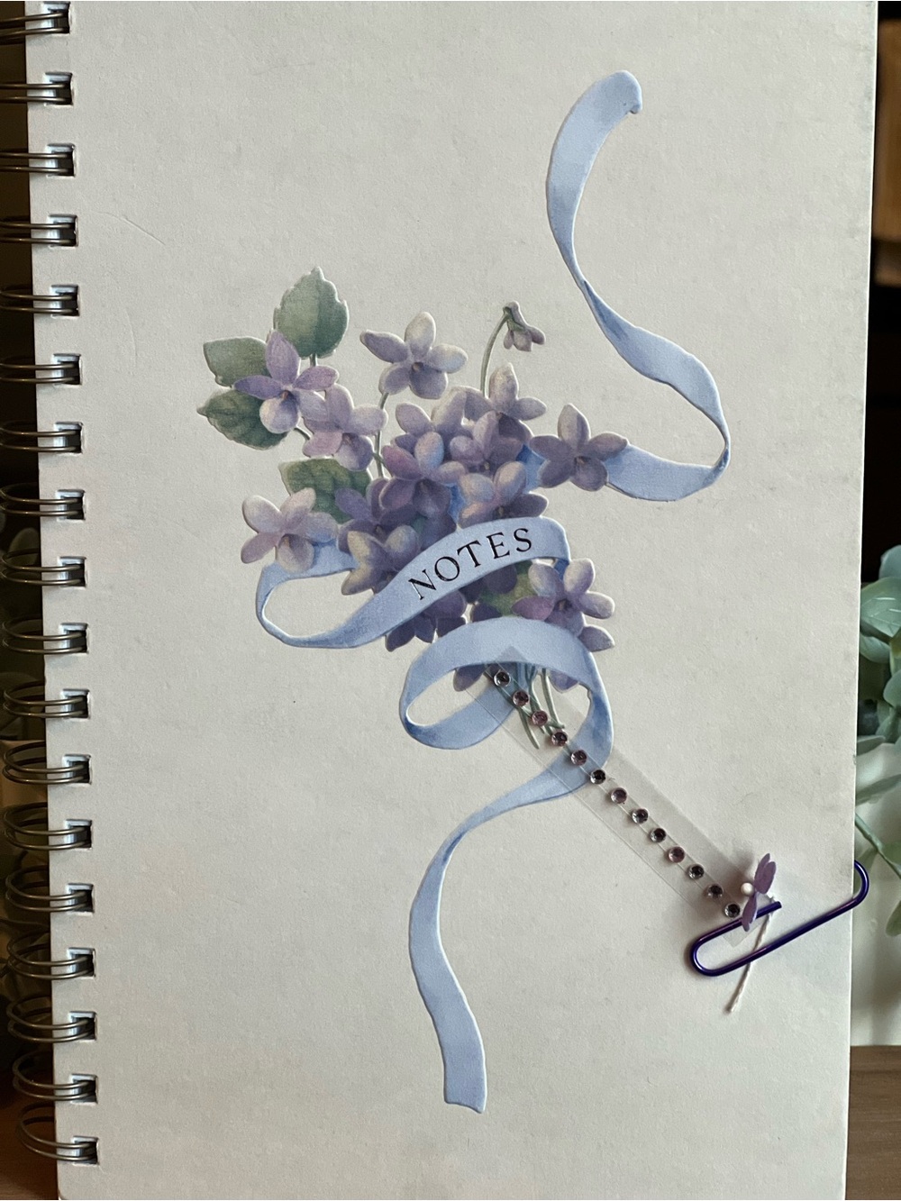 Notebook Cover Art Print in Light Purple and Blue - Notes